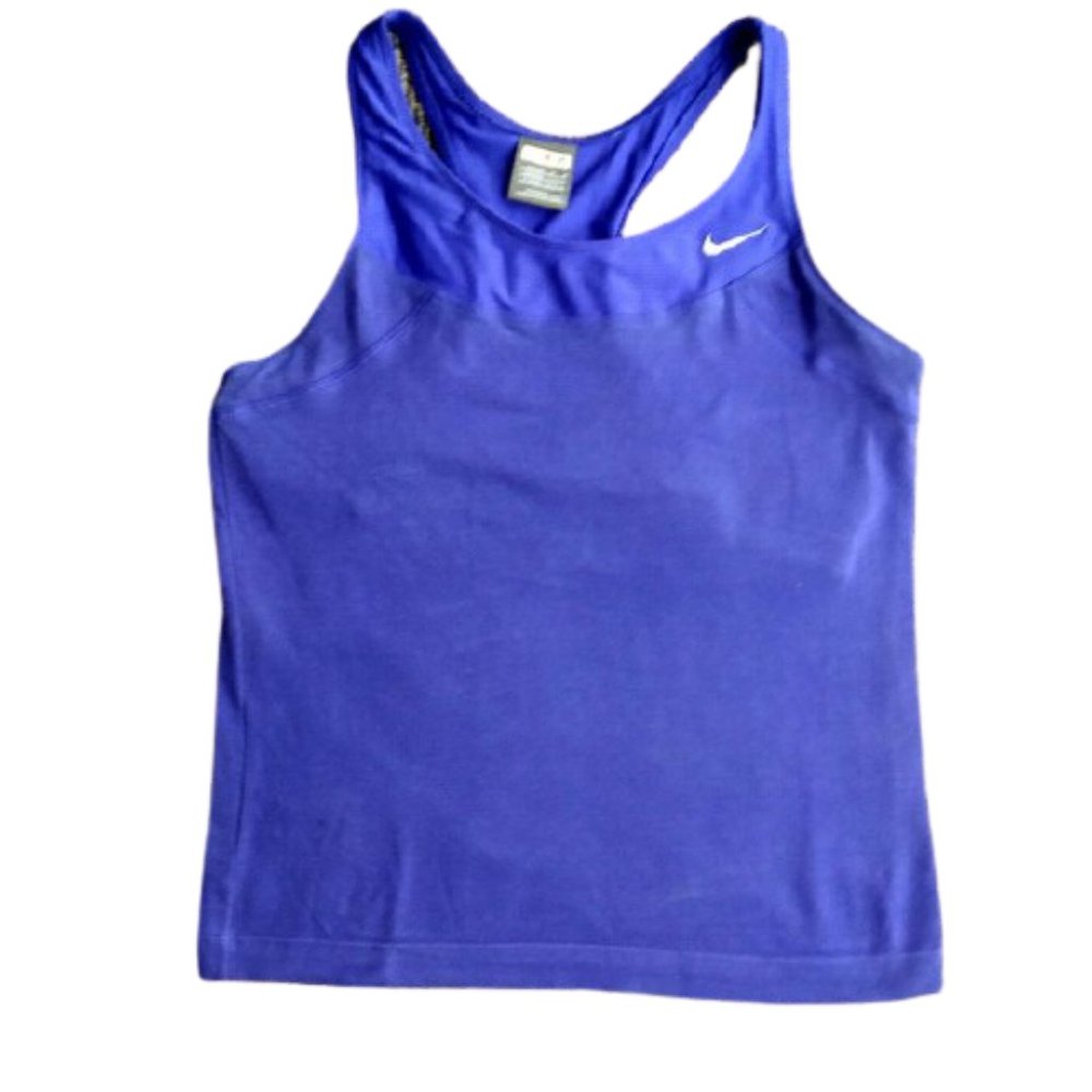 NIKE women's sports tank top with bra support EUC - Picture 1 of 8
